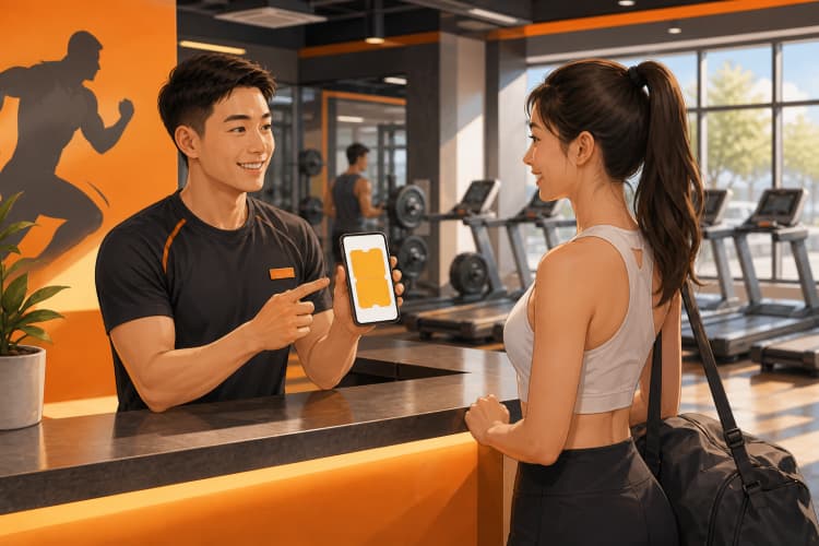 运动健身门店使用微信电子券示意