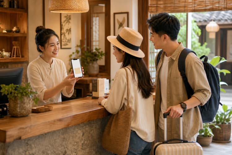 酒店旅游门店使用微信电子券示意